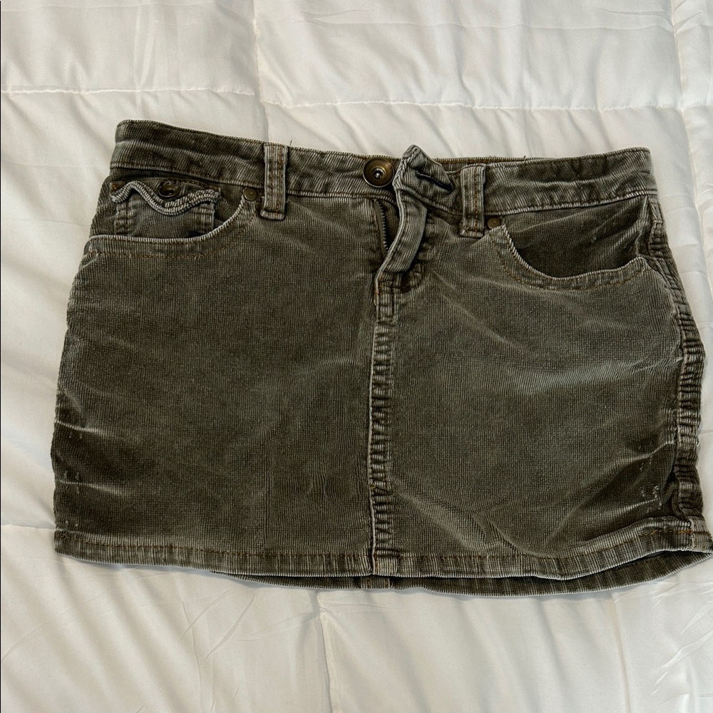 No Boundaries Olive Mini Skirt